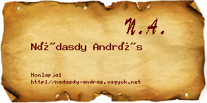 Nádasdy András névjegykártya